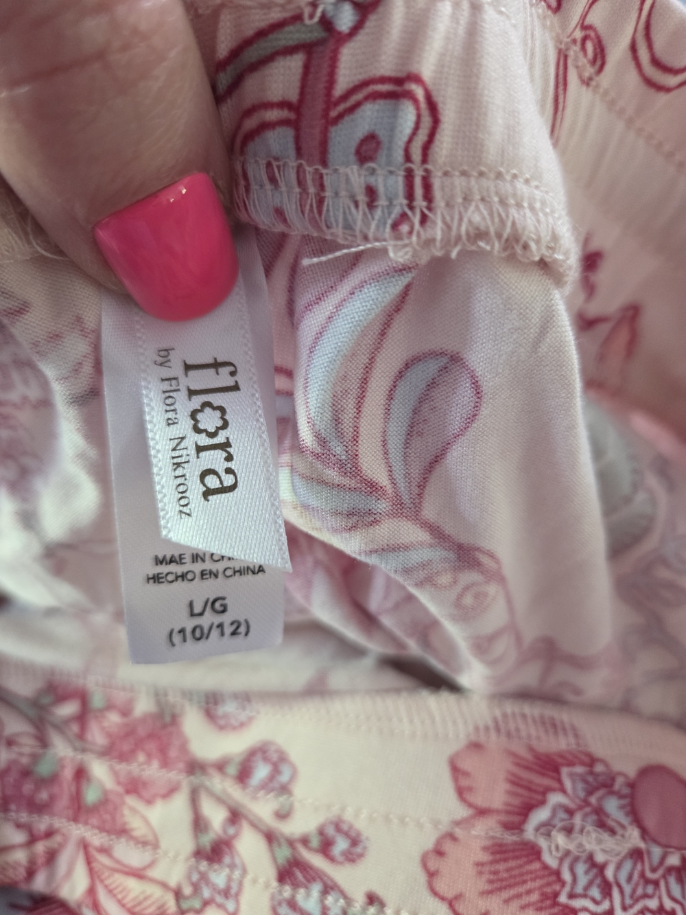 Flora Nikrooz Raspberry Short-Sleeve Top & Blush Floral Pajama Capri Pants NWT - Picture 8 of 8